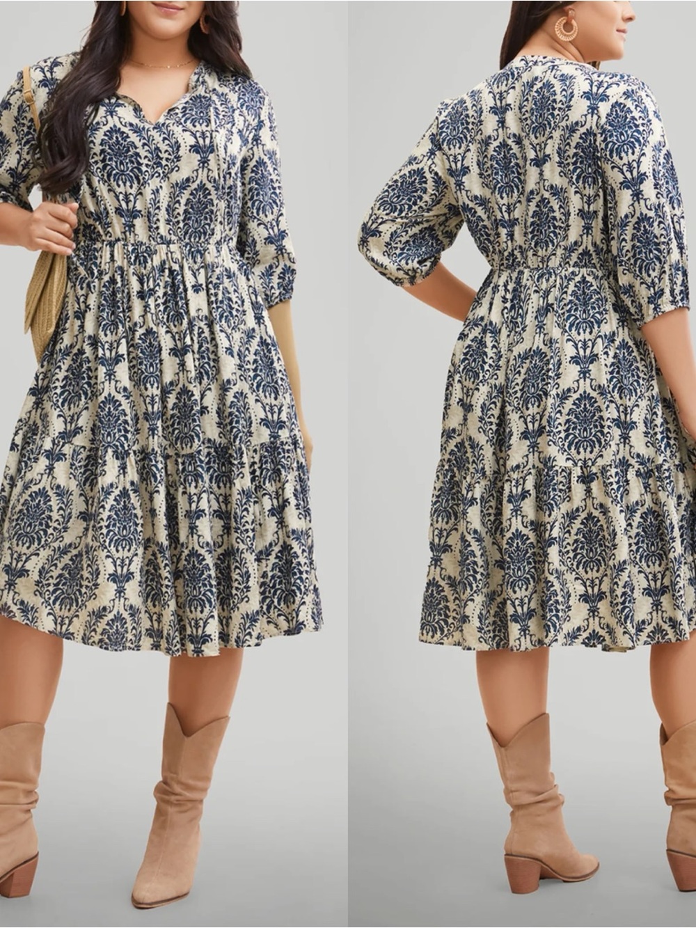 BLOOMCHIC Women's Boho Printed Dress New no tags 12